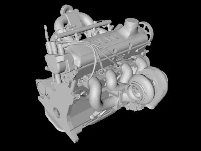Volvo REDBLOCK B230 Turbo Engine 3D print model