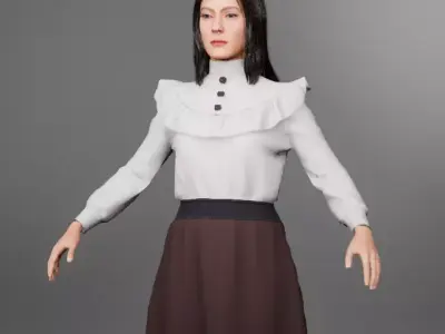 Female Old Suit Rigged Metahuman 3D model