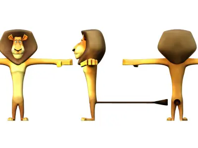 madagascar lion cartoon 3d model 3D model