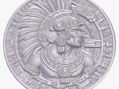 Aztec Warrior 3 basrelief for 3D printing 3D print model