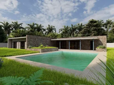 Villa-Casa Scene-Modern Villa 3D model