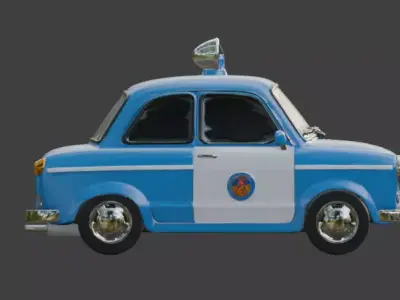 Cartoon Police Car 3D Model Low-poly 3D model