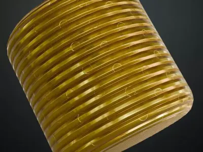 Golden Corrugated Metal Grill Texture PBR Seamless Texture