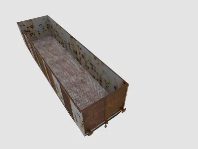 Train wagon complete texture and material  Low-poly 3D model
