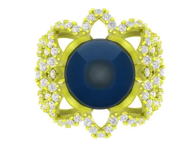 A6580 Diamond Pearl Women Fashion Ring 3D print model