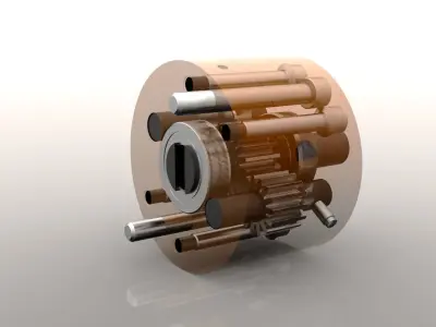 CAD DESIGN OF AN EXTERNAL GEAR PUMP 3D model