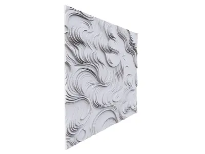 modern panel wall decor set wall relief mural CNC 68  3D model