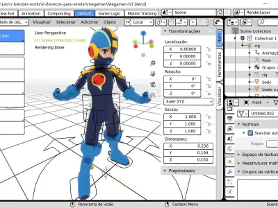 Megaman-NT-Warrior mega man character Free 3D model