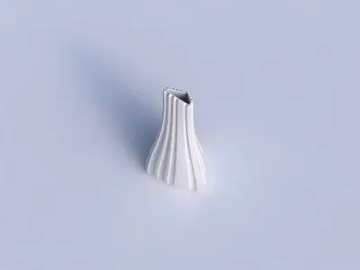 Vase grounded tilted triangle with smooth vertical ribbons   3D print model