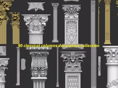  columns decoration collection  Low-poly 3D model