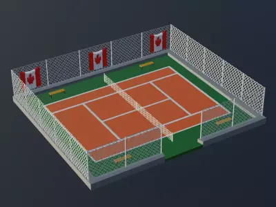 Tennis Court - Canada Low-poly 3D model