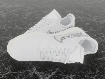 NIKE AIR FORCE 1 X OFF - WHITE 3D SHOES Low-poly 3D model