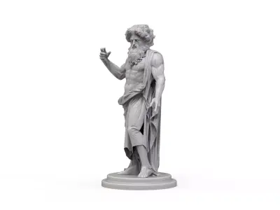 Zeus Greek God Statue - High Detail 3D Printable Sculpture 3D print model