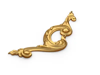 Classic carved corner decor ornament 357 3D model
