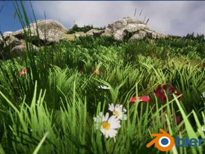 Grass Low Poly  Low-poly 3D model