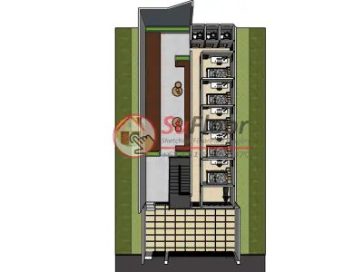 House 9x22m code 464- Sketchup 3D model 3D model 3D model
