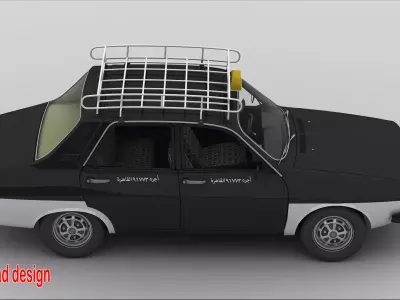 Renault 12 Taxi Cairo old 3ds max 2022 - vray 6 3D model