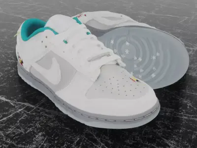 NIKE DUNK LOW ICE 3D SHOES Low-poly 3D model
