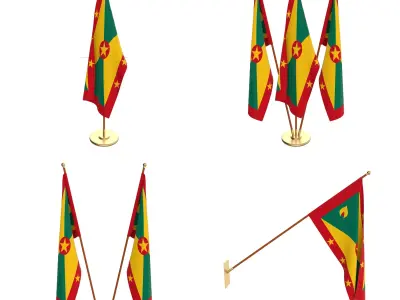 Grenada Flag Pack 3D model