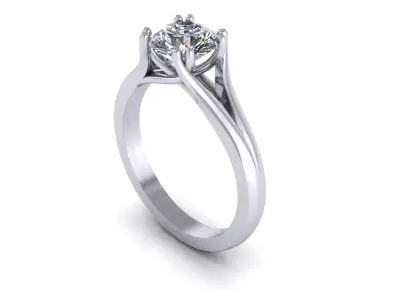 Solitaire Diamond Wedding Ring R3 3D print model