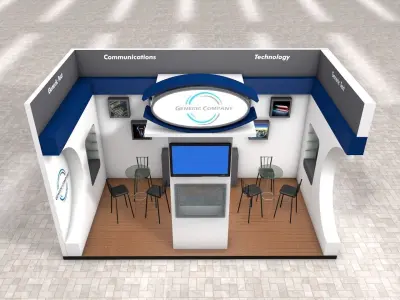 Exhibition Stand Booth stall 3x6m Height 440cm 2 Sides Open 3D model