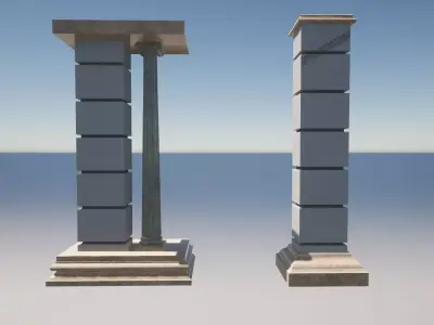 Two Architectural Columns 3D model