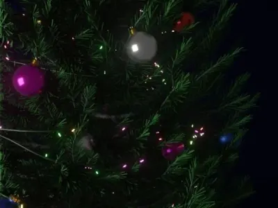 Realistic cristmass tree and cristmass bals 3D model