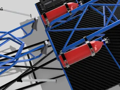 1967 Nova PROMOD Extras Dry Sump tank N battery N extinguisher 3D print model