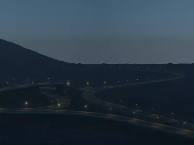 3D Trumpet Highway Interchange Model  Realistic Road Design Low-poly 3D model