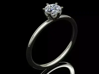 Tiffany Style Lotus Engagement Diamond Ring 3D print model