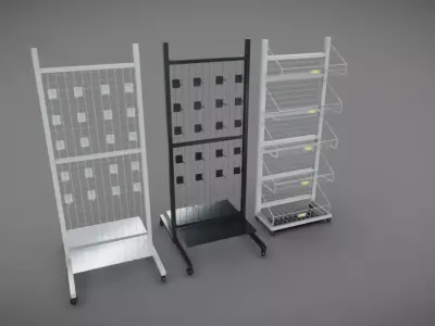 Supermarket Shelves Low-poly 3D model