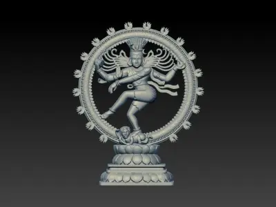 Shiva Nataraja Lord  dancing Stance 3D Sculpture Statue 3D print model