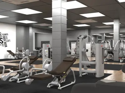 Gym Design For a Sports center in Oman 3D model