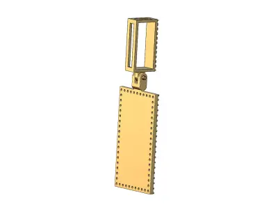 MOB diamond rectangular pendant with iced bail 3D print model