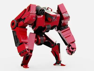 COMBAT DROID XARA  Rigged for Unreal Engine - Unity - MIXAMO 3D model