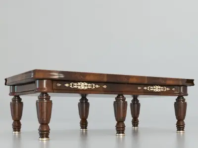 Billiard table with equipment - Snooker Table 3D model