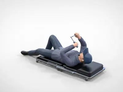 N10 Mechanic on the roller creeper seat 3D print model