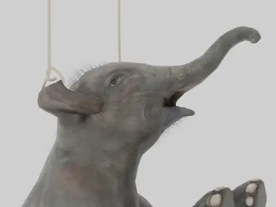 Baby elephant baloon 3D model