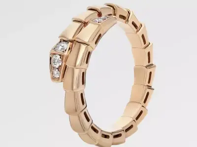 Serpenti Half diamond ring 3D print model