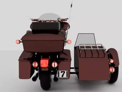 Harley-Electra Glide sitecar Low-poly 3D model