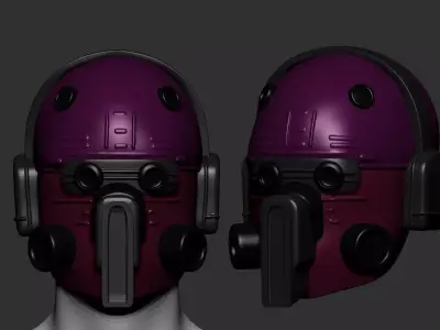 helmet high poly sculpt 3d printable  3D model 19
