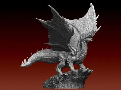 Monster Hunter Alatreon statue 3D model