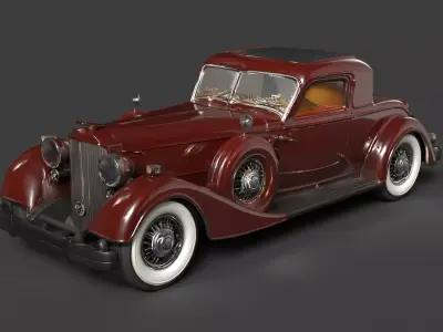 Chinese Vintage Car Figure  Low-poly 3D model