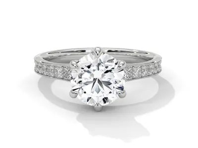 solitaire ring with detail images and 360 render videos 77 3D print model