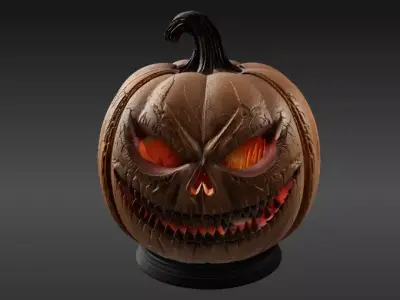 Spooky Teeth Jack-O-Lantern Pumpkin 3D Model Printable 3D model