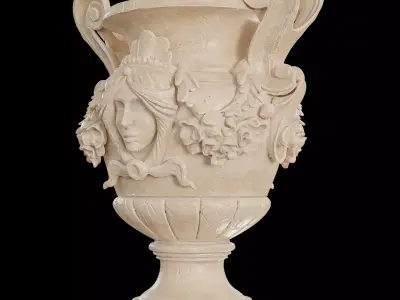 Decorative Stone Urn 3D Model - Ornate Classical Vase 3D model