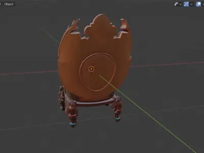 Ornate Royal Carved Armchair 3D Model Game Ready 3D Print CNC01 Low-poly 3D model