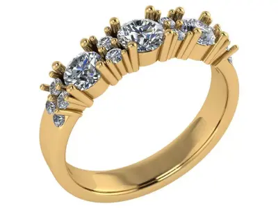 Weeding band with diamonds 3D print model