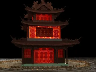Chinese ancient house 3D model 30