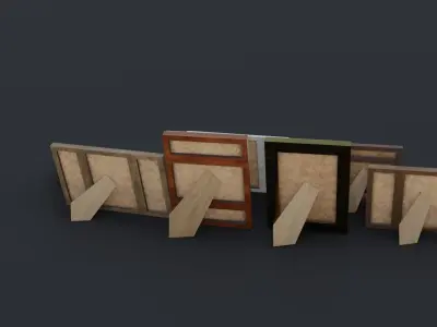 Old Picture Frames Low-poly 3D model